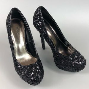 M.P.S Women’s Black Sequins High Heels Size 6.5